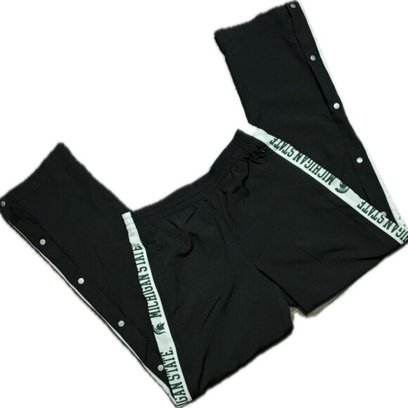 Game Pants - GAME NWT Womans Black MSU Michigan State Tear Away Swishy Pants SZ S